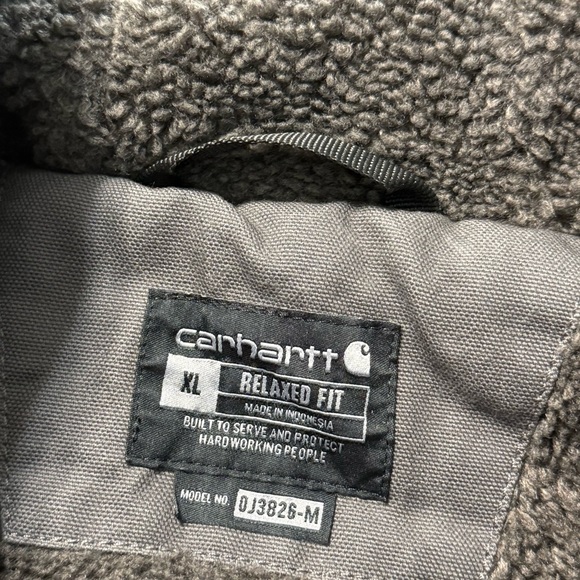 Carhartt Hoodie Utility Jacket Men’s XL Sherpa Lined Washed Duck Outerwear Gray - Picture 9 of 15